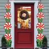 Adornos navideños transfronterizos para colgar en la puerta, creativos adornos de dibujos animados, decoración para fiestas, accesorios de papel