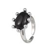 Anillo abierto de estilo coreano con forma de huevo de cisne y ojo de tigre natural para mujer, ajustable, de alta calidad, ligero y de lujo.