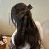 Chica de cuadros ~ Pinza de pico de pato con lazo de cinta Ambiente francés Parte trasera del cabello Colegiado Dulce Horquilla