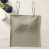 Camisola de seda helada de color liso para mujer, anti-exposición, pecho envuelto, almohadilla de látex fija para el pecho, top de tubo, ropa interior, ropa exterior, lencería
