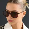 Gafas de Sol Versátiles Retro Personalizadas Clásicas con Doble Puente en Forma de T, con un Aspecto de Alta Gama, Gafas de Sol Cuadradas Casuales para Hombre, Gafas de Moda