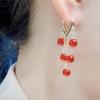 Aretes de Moda Cobre Chapado en Oro Ágata Verde Nuevo Diseño de Lujo Ligero Versátil Nicho Personalidad Temperamento Aretes Bodhi