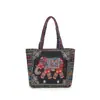 Bolsa de Lona para Llevar Lonchera, Bolso de Mamá, Bolsa para el Almuerzo para el Trabajo y Salidas, Bolso de Mano de Moda Bordado para Mujer