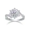 Anillo de Plata de Ley S925 con Montura para Moissanita, Best-Seller Transfronterizo Europeo y Americano, Anillo de Boda Moderno y Lujoso, en Stock para Entrega Inmediata