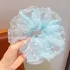 Scrunchie de Rede Fresco com Bolinhas para Mulheres Elástico Alto Macio Prende de Cabelo Faz o Cabelo Parecer Mais Cheio Acessório de Cabelo Simples Versátil para Uso Diário