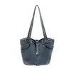 Bolsa de Ombro Jeans Casual Artística para Mulheres, Nova Coleção Verão 2026 Simples Retrô Grande Capacidade Saco Saco