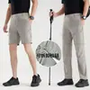 Pantalones Deportivos para Hombre con Pantalones Largos Desmontables, Estilo Verano para Hombre, Seda de Hielo Secado Rápido Delgado Impermeable para Exteriores Talla Grande Pantalones Casuales para Hombre