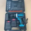 Furadeira de Impacto Elétrica Multifuncional com Bateria de Lítio Chave de Fenda Furadeira Manual Conjunto para Marcenaria Doméstica Ferramenta de Carregamento Ferramentas Elétricas para Casa