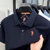 Nova Camisa Polo Masculina de Verão 2025 Camisa Polo Bordada com Logo de Cavalo Manga Curta Masculina Casual Camiseta Masculina de Manga Curta