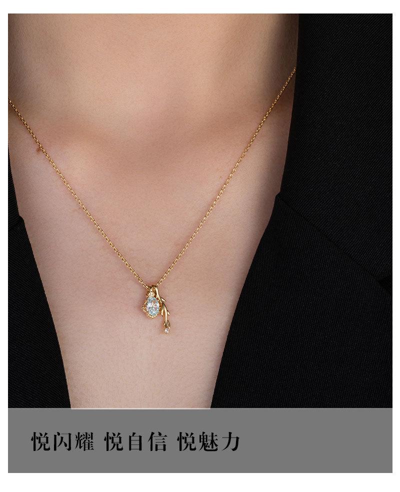 时尚优雅橄榄叶吊坠项链小众轻奢风高级感锁骨链新品