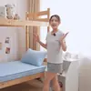 Nuevo modelo 2026 sábana acolchada de algodón 100% teñido en hilo de algodón lavado para dormitorio de estudiante, funda de colchón de una pieza