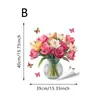 Pegatina electrostática transparente para vidrio estilo pastoral transfronterizo con diseños creativos de tulipán, girasol, florales y gatitos lindos