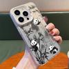 Para funda de teléfono móvil Apple 16 iPhone14pro panda gigante 13promax pintura a tinta 12mini bambú x bendición