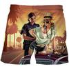 Comércio exterior Grand Theft Auto GAT shorts jogo de impressão 3D Sin City Speed Car quinta calça verão calças de praia