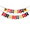 Bandera de Papel Decorativa de Cumpleaños Mickey Mouse Cortina Decoración Colgante Banner Feliz Cumpleaños Set de Señales para Insertar en Pastel Venta al por Mayor