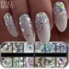 Polvo de Brillo para Uñas Nuevo Transfronterizo, Ojos de Hada Coloridos, Uñas de Princesa Sirena, Polvo de Brillo de Lentejuelas Hexagonales, Paquete Mixto de 12 Compartimentos