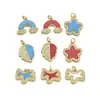 Collar de Estrella Arcoíris Colgante Turquesa Lindo Chapado en Oro Microincrustado Circonita Accesorios para Manualidades Joyería al por Mayor
