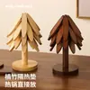 Alfombrilla Aislante para Árbol de Madera Maciza Alfombrilla para Mesa de Comedor Creativa para el Hogar Alfombrilla Antiescaldado para Ollas Posavasos Adornos de Madera Alfombrilla para Bol