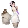 Coqueteo Lencería Sexy Escote Profundo V Nalgas Expuestas Traje de Sirvienta Deseo Puro Uniforme de Juego de Roles Tentación Traje Libre 2696
