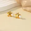 Brincos de Pérolas Imitação, Doces, Frescos, Mini Estrela de Cinco Pontas, Moda, Brincos de Luxo Leve, Brincos e Acessórios