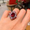 Livro Vermelho Pequeno Venda Quente Brincos de Diamante Anel Terno Feminino Imitação Gema Vermelha Pombo Pingente Denier