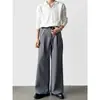 Pantalones de pata ancha línea A con retazos de pata de gallo para hombre Primavera Verano Nuevos Sueltos Rectos Caída Viaje Casual Pantalones Largos