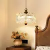 Lustre de Restaurante Estilo Francês Meio do Século Luz de Luxo Retrô High-End Flor de Cristal de Vidro Lâmpada para Bar Proteção Ocular Lâmpada de Mesa de Jantar
