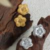 Aretes al por mayor caen en el patrón mundial textura de girasol aretes de acero de titanio mini aretes pequeños exquisitos