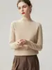 Nuevo Suéter 100% Cachemir Puro para Mujer Cuello Semi Alto Adelgazante de Moda Tejido para Otoño/Invierno Capa Base Versátil