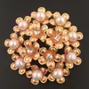 Broche Creativo Nuevo Color Plata Mate Tipo Perla de Alta Gama Todo Fósforo Estilo Coreano Flor de Pedrería Aleación Ramillete Pin para Ropa