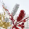 Lirio Simulado Espigas de Trigo Rojo Dorado Arreglo Navideño Cortes de Fruta Navideña Hojas Árbol de Navidad Polvo Dorado Lentejuelas