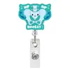 Porta-credencial retráctil de acrílico para medicina, botellas de medicina, corazón, hebilla de identificación, regalo para el Día del Doctor y la Enfermera, hebilla de fácil extracción