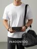 ¡Seda de Morera Amoníaco Líquido! ¡Sensación Fresca Natural! Camiseta Antibacterial de Cuello Redondo 7A de Manga Corta para Hombre Color Puro Verano Casual