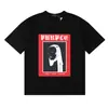 25Ss Marca Morada de Calle Marca Americana de Moda Camiseta Casual Retro Holgada de Manga Corta Estilo Igual para Pareja