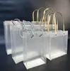 En stock Bolsa de Mano Transparente PP Mate Celebridad de Internet Bolsa de Regalo Personalizada de PVC Bolso de Mano de Plástico para Dulces de Boda Bolsa de Mano para Regalo