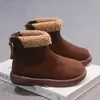 Zapatos grandes de algodón para niñas botas de nieve infantiles estilo nuevo 2026 botas Birken de pelo de invierno con forro polar adicional para abrigar botas cortas para niños