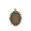 Acessórios para Joias de Liga de Zinco 3,8 Gramas Multicor Formato Oval 18*25mm Base de Renda Oca Vintage DIY Feito à Mão