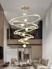Lámpara de araña para sala de estar dúplex 2026 nuevo modelo villa entrepiso hueco araña grande loft techo alto luz de escalera
