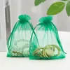 Saco de organza branco atacado saco de malha pérola bolsa para presente de cinta saco de embalagem de casamento saco com cordão para doces e joias saco de armazenamento