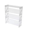 Caja de Almacenamiento de Cosméticos de Alta Gama, Estante de Almacenamiento de Escritorio de Lujo Ligero, Estante de Almacenamiento de Lápices Labiales Transparente Apilable con Compartimentos
