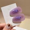 Horquilla pequeña con ácido acético morado de primavera 2023, flequillo con letra de amor coreana, horquilla para la frente, horquilla con pico de pato