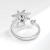 Anillo giratorio de descompresión ansiolítica para mujer, superventas en Amazon, con circón y ópalo con hexagrama europeo y americano.