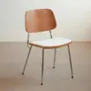 Silla de comedor retro nórdica para sala de estar del hogar, silla con respaldo de madera maciza, silla de diseño para reuniones, mesa y sillas de comedor vintage para cafetería