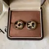 Pendientes Redondos Maillard con Estampado de Leopardo y Goteo de Aceite, de Pelo de Caballo Sintético para Mujer, Nuevo Estilo Caliente 2026, Pendientes con Sentido de Diseño de Nicho, Joyería para Orejas
