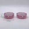 Marca Grande Mismo Estilo Rosa Transparente Onda de Agua Empaque Caja de Cojín de Aire Material Caja Vacía de Base Líquida Tapa Abatible Redonda con Espejo