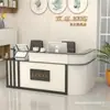 Balcão Curvo Moderno Simples com Cantos Semicirculares, Balcão de Recepção, Recepção da Empresa, Balcão de Caixa de Loja, Balcão de Consulta de Canto