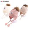 Nuevo Gorro de Lana Engrosado Imama Otoño e Invierno 2021 Color Caramelo Lindo Simple de Punto Gorro Cálido Protector de Orejas