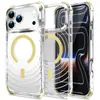 Aplicável à Capa de Celular Magnética com Padrão Ondulado de Airbag Apple 18ProMax iPhone16 Transparente com Proteção Contra Quedas nos Quatro Cantos