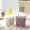 Contenedor de arroz de plástico estilo japonés, frasco para almacenar granos, cubo de almacenamiento de arroz a prueba de humedad y a prueba de insectos, contenedor de almacenamiento de granos para cocina, frasco sellado