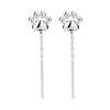 Arete de Hilo con Perlas Redondas de Frijol Moda Elegante OL Corto Estilo Commuter Libre Aretes de Amor Cadena para Oreja con Borla de Estrella Pequeña